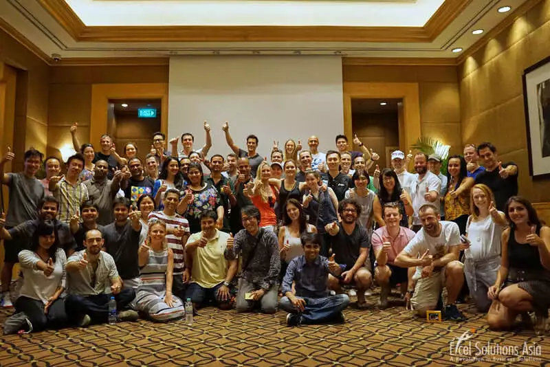Cheerful clients of a corporate team building Hua Hin event