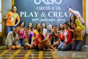 Clients at a circus team building Pattaya event