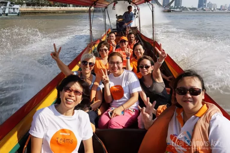 Corporate Team Building Bangkok James Bond style in a Long Tail Boat