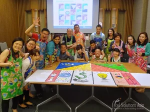 Corporate group Thailand display their works of art