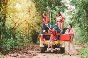 Group on All Terrain Vehicle in Jungle