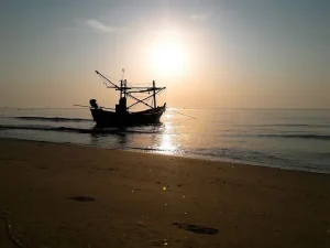 Hua Hin Fishing Boat at at sunset