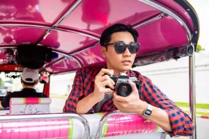 Shooting images from the back of a Tuk Tuk in Bangkok