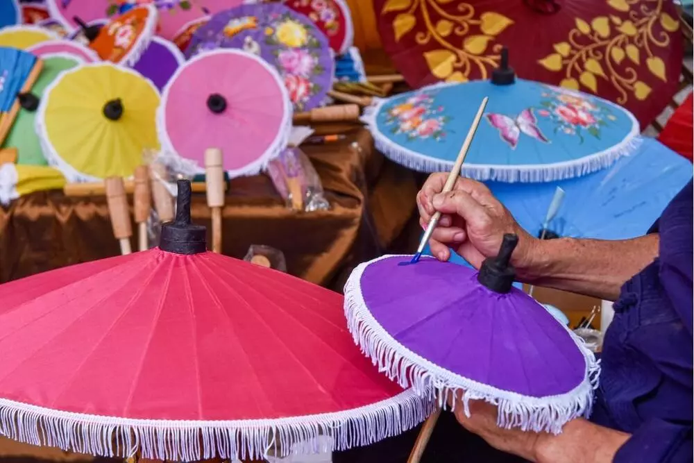 Thai Umbrella Painting Chiang Mai
