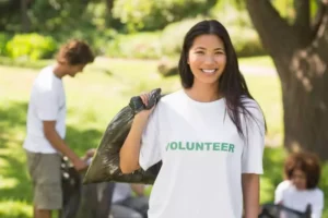Volunteers clean up a local Thai park